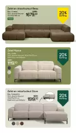 Leen Bakker folder week 44 Pagina 6: Zetel Maeve €1.119,20, Zetel en draaifauteuil beau €1.679,20