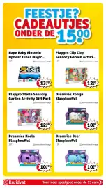 Kruidvat folder | Speelgoed Pagina 3: Dreamiez Beer Slaapknuffel €10,99, Playgro clip clop sensory garden activi... €12,99
