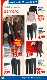 Lidl folder week 45 Pagina 16: Chino €7,99, Thermojeans, straight fit €14,99