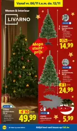 Lidl folder week 45 Pagina 22: Ledkerstboomrok €5,99, Livarno kunstkerstboom €24,99
