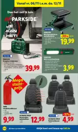 Lidl folder week 45 Pagina 26: Mini-accu-ledwerklamp €3,99, Parkside draagbare compressor €39,99