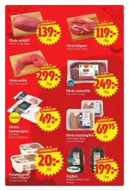 Nya Pulsen reklamblad vecka 44 Sida 3: Lantkyckling färsk kycklingfilé €69,95, Scan färsk rostasfilé €24,90