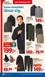 Lidl reklamblad vecka 45 Sida 16: Esmara men dunjacka €199,00, Esmara men långärmad tröja €79,90