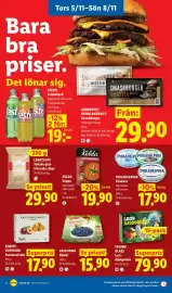 Lidl reklamblad vecka 45 Sida 25: Freshona blåbär €15,90, Triumf glass Leo's djungelmix €79,90