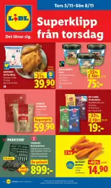 Lidl reklamblad vecka 45 Sida 27: Gevalia snabbkaffe original gold €59,90, Matriket hel kyckling €39,90