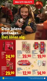 Lidl reklamblad vecka 45 Sida 8: Favorina kakao-tryffel €24,90, Favorina mjölkchokladfigurer €19,90