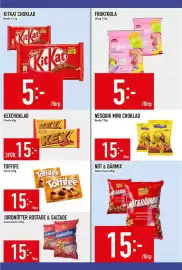 Matdax reklamblad vecka 44 Sida 18: Kitkat choklad €5,00, Cloetta Kexchoklad €15,00