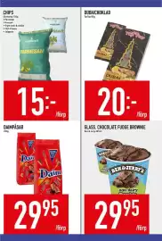 Matdax reklamblad vecka 44 Sida 19: Gårdschips Parmesan €15,00, Tip Top dubaichoklad €20,00