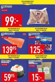 Matdax reklamblad vecka 44 Sida 5: Brödema Franzen Räkrondeller €59,95, Laxfilé salmo salar €139,95