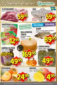 Matvärlden Tensta reklamblad vecka 44 Sida 3: Fläskkarré €59,95, Persimon €24,95