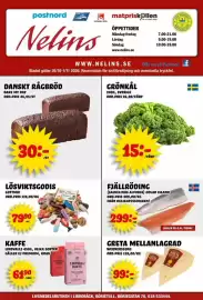 Nelins reklamblad vecka 44 Sida 1: Fjällröding €299,00, Grönkål €15,00