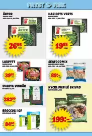 Nelins reklamblad vecka 44 Sida 11: Findus laxpytt €39,95, Planets Pride Seafoodmix €89,00