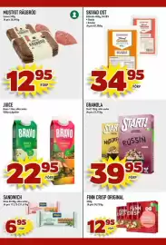 Din Mat reklamblad Sida 4: Garant rågbröd €12,95, Bravo juice €22,95