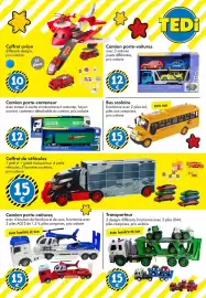 Catalogue TEDi page 15: CONTAINER TRUCK €12,00, Bus scolaire €15,00