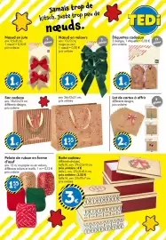 Catalogue TEDi page 22: Lot de cartes à offrir €2,00, Nœud en jute €1,00