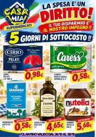 Volantino A Casa Mia Pagina 1: Caress carta igienica spesa amica €0,58, Cirio pelati €0,98