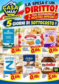 Volantino A Casa Mia Pagina 3: Zeta zucchero €0,64, Ferrero Nutella €5,68