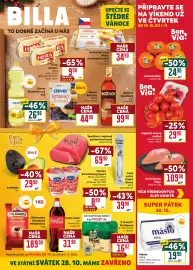 Billa leták týden 44 Strana 1: Máslo €19,90, Bon Via! rajčata cherry oválná €29,90