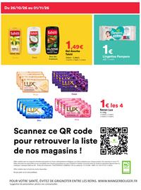 Catalogue Hmarket semaine 44 page 8: Pampers Lingettes €1,00, Tahiti Gel douche €1,49