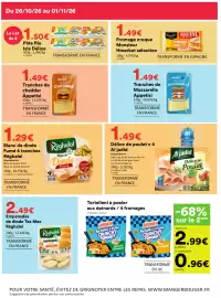 Catalogue Hmarket semaine 44 page 4: Al jadid Délice de poulet €1,49, Réghalal Blanc de dinde €1,29