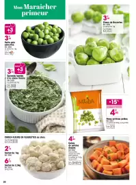 Catalogue Croque Gel page 20: Cubes de patates douces €4,80, Épinards hachés à la crème fraîche €3,40