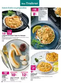 Catalogue Croque Gel page 8: Coquilles Saint-Jacques* Cognac Fine Champagne €13,25, 4 Gratins colin sauce aurore €9,00