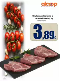 Folleto Super Alcoop semana 44 Página 14: Origen - chuletas extra lomo o cabezada cerdo €3,89