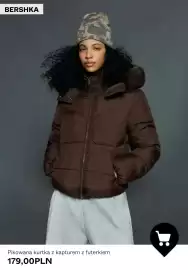 Bershka gazetka tydzień 44 Strona 10: Pikowana kurtka z kapturem z futerkiem Bershka €179,00