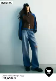 Bershka gazetka tydzień 44 Strona 6: Jeansy o kroju straight baggy Bershka €129,00
