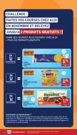 ALDI Dépliant week 45 Pagina 6: CHALLENGE : FAITES VOS COURSES CHEZ ALDI EN NOVEMBRE ET RECEVEZ JUSQU'À 3 PRODUITS GRATUITS!