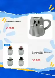 Catálogo Lider semana 44 Página 2: Frasco de vidrio Halloween cute 1u, surtido €3.000,00, Taza diseño fantasma €4.990,00