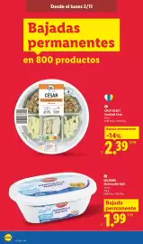 Catálogo Lidl | Alimentación Página 48: Milbona mantequilla light €1,99, Chef Select Ensalada César €2,39