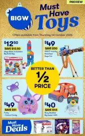 BIG W catalogue Page 1: Furby - Cotton Candy €49,00, Mega Bloks 1st Builders Big Build Bag €12,50