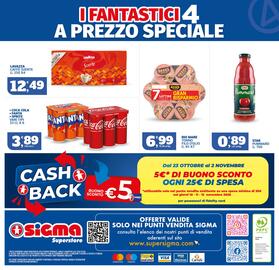 Volantino Sigma Superstore Pagina 20: Coca Cola Fanta Sprite €3,89, Star Pummarò €0,89