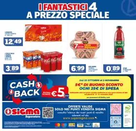 Volantino Sigma Superstore Pagina 20: Coca Cola Fanta Sprite €3,89, Star Pummarò €0,89