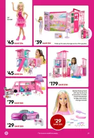 Target catalogue Page 22: Barbie 28-inch Doll €45,00, Barbie Weekend Escape House, Dollhouse Playset €39,00