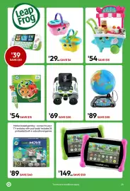 Target catalogue Page 34: LeapFrog My 1st Gamer Handheld Console €39,00, LeapFrog Shapes & Sharing Basket - Assorted €29,00