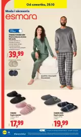 Lidl gazetka tydzień 44 Strona 34: Kapcie damskie Esmara €17,99, Kapcie męskie €19,99