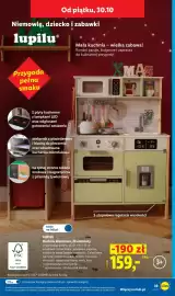 Lidl gazetka tydzień 44 Strona 45: Kuchnia drewniana Lupilu 24 elementy 66x97x30 cm €159,00