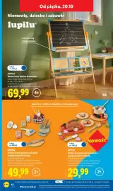 Lidl gazetka tydzień 44 Strona 48: Dwustronna tablica drewniana Lupilu 68,5x119x44 cm €69,99