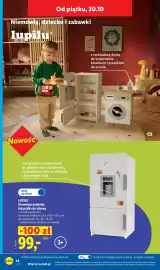 Lidl gazetka tydzień 44 Strona 50: Drewniana pralka do zabawy Lupilu €99,00