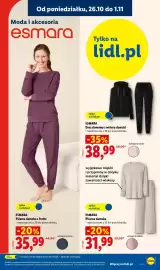 Lidl gazetka tydzień 44 Strona 7: Dres domowy z weluru damski Esmara €38,99, Piżama damska z frotte Esmara €35,99
