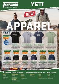 Tentworld catalogue Page 8: Core Patch Trucker Hat - Navy €55,00, Yeti Coolers Stronger T Shirt - Heather Gray €156.690,00
