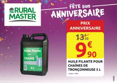 Catalogue Rural Master semaine 44 page 4: Huile filante pour chaînes de tronçonneuse €9,90