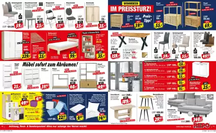 Repo Markt Prospekt woche 46 Seite 6: Couchtisch Sonoma Eiche €189,00, Schwingstuhl Microfaser Cow-boysstoff €49,95