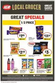 IGA catalogue week 43 Page 8: Powerade 600mL Selected Varieties €2,50, Uncle Tobys Plus Cereal or Nestlé Milo Cereal €3,85