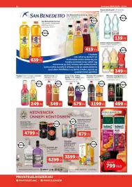 PRIVÁT akciós újság hét 44 Oldal 6: Piroksa szörp €1.199,00, Coca-Cola, Fanta, Sprite, Kinley €679,00