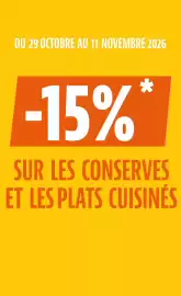 Catalogue La Vie Claire page 3: DU 29 OCTOBRE AU 11 NOVEMBRE 2026 -15% * SUR LES CONSERVES ET LES PLATS CUISINÉS
