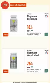 Catalogue La Vie Claire page 50: VITALL+ Magnesium bisglycinate €18,69, VITALL+ Magnésium décontractant €26,25