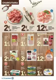Folheto E.Leclerc Página 12: Chourico corrente primer €2,59, Fiambre da perna campo fino €1,75